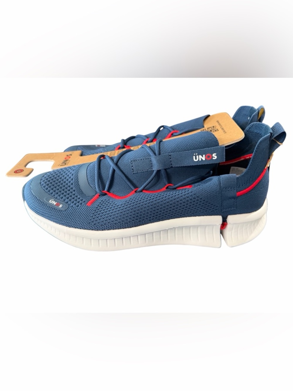 UNOS Slip On Sneakers Navy Blue Red Comfort Shoes Unisex Mesh